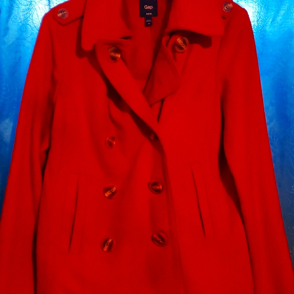 Orange Pea Coat